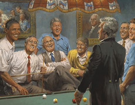 andy thomas democratic presidents playing pool