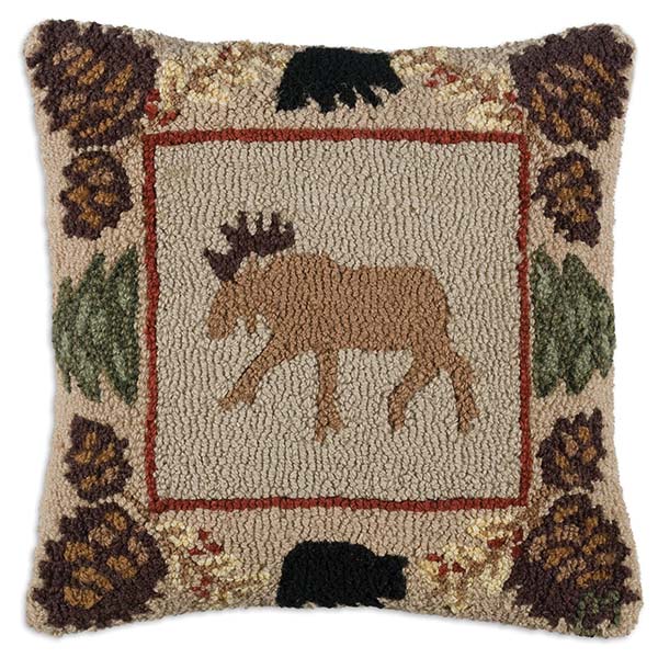 northwoods moose chander 4 corners throw pillow