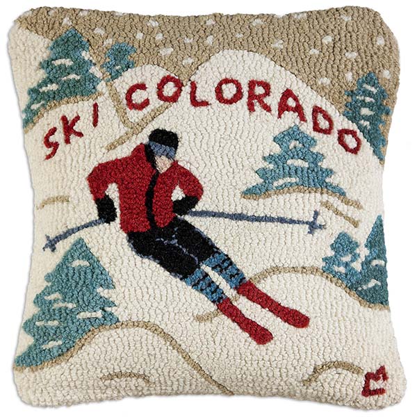 ski colorado throw pillow