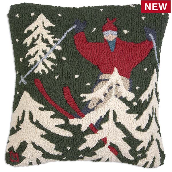 woods skier chandler 4 corners throw pillow