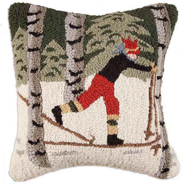 back country skier chandler 4 corners throw pillow