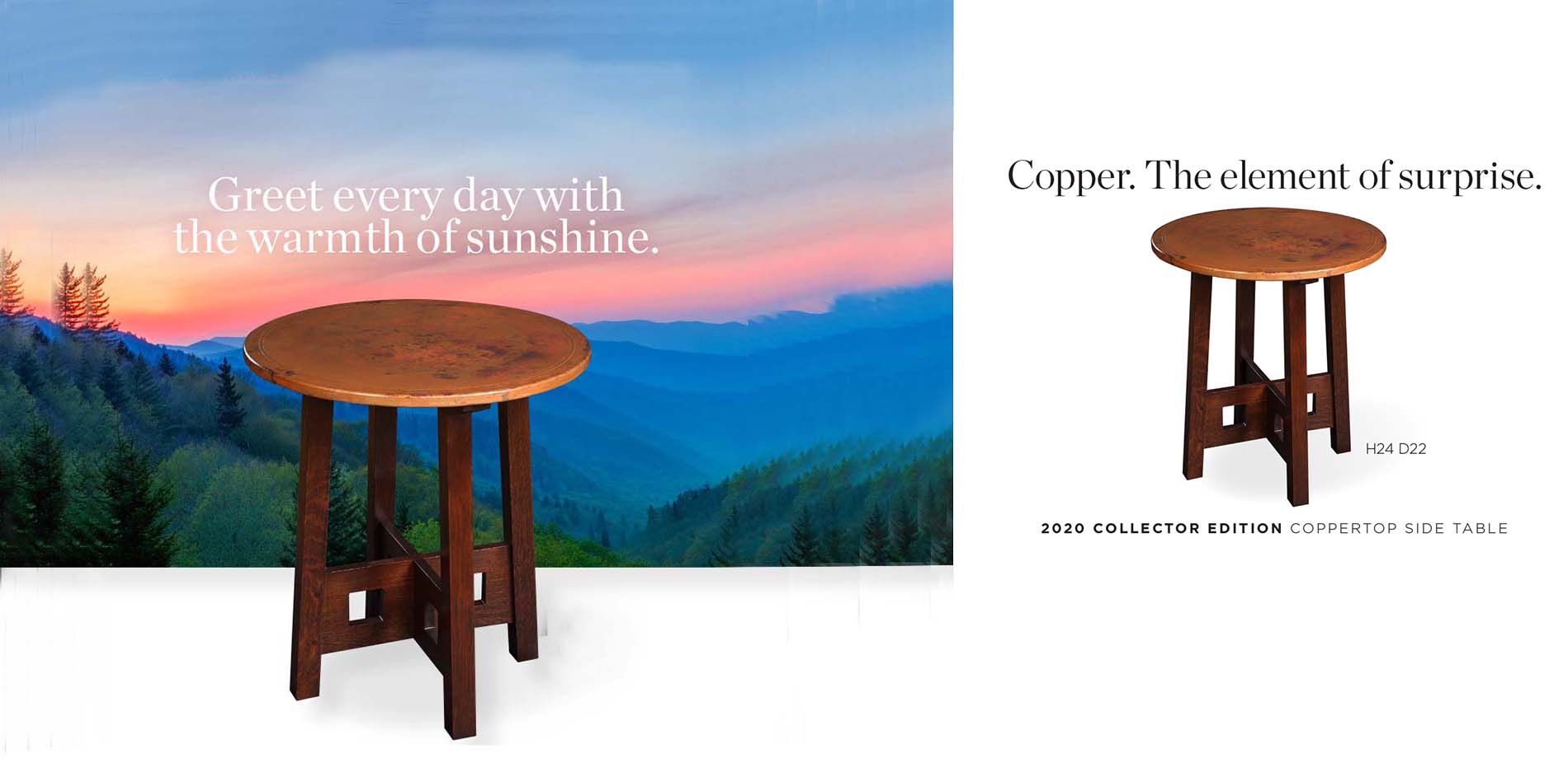 2020 stickley coppertop side table collector piece