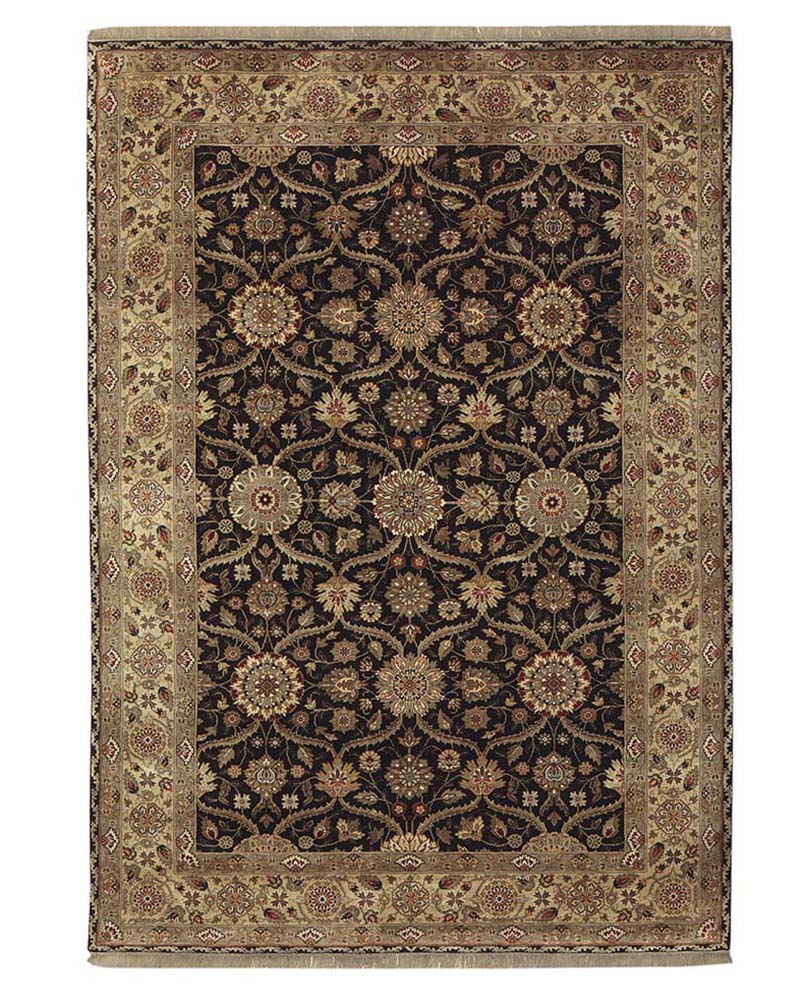 Mughal silk black Stickley rug