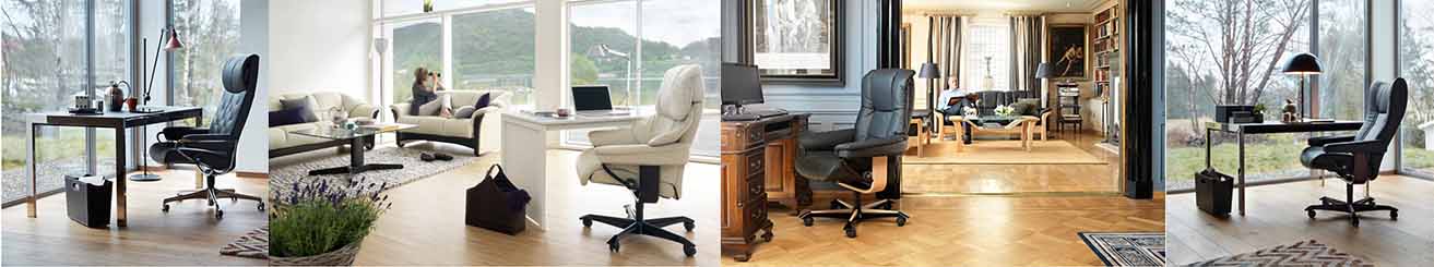 stressless office chairs in a variety of rooms 