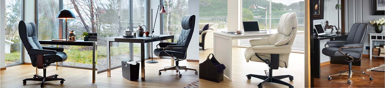 stressless office chairs in multiple settings and rooms